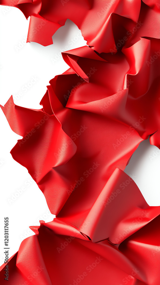 Poster a vibrant and textured red fabric creating an abstract background, perfect for design projects or ar