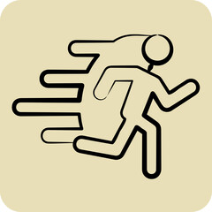 Icon Run. related to Speed symbol. hand drawn style. design editable