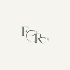 wedding concept monogram elegant and elegant logo RF organic hairline logotype letter