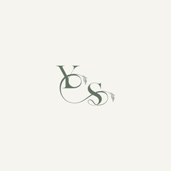 wedding concept monogram elegant and elegant logo SY organic hairline logotype letter