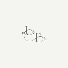 wedding concept monogram elegant and elegant logo TJ organic hairline logotype letter