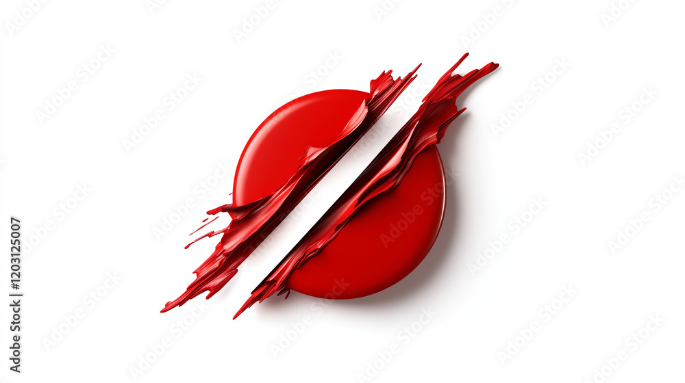 Poster a vibrant splash of red paint with a dynamic brushstroke effect, perfect for artistic projects and c