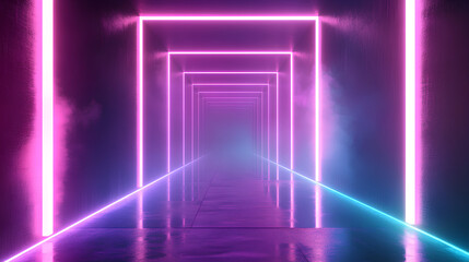 Fototapeta premium Colorful neon lines, background 