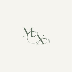XM letter elegant and elegant logo organic hairline logotype wedding concept monogram