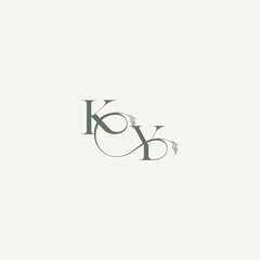 YK letter elegant and elegant logo organic hairline logotype wedding concept monogram