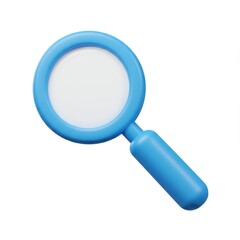 3D magnifying glass icon with isolated on white background