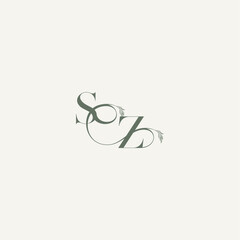 ZS letter elegant and elegant logo organic hairline logotype wedding concept monogram