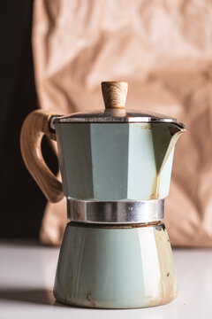 Old iron traditional espresso coffee machine