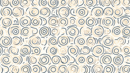 Abstract seamless pattern with concentric circles in beige and gray tones, creating retro and playful design on light background