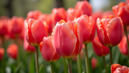Painting with red tulips of Dutch origin.