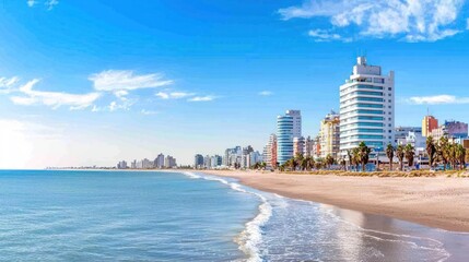 Naklejka premium Coastal City Beachscape