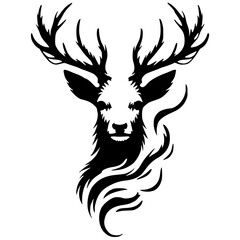 Deer head silhouette vector design