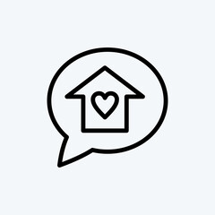 Icon Dream House. suitable for education symbol. line style. simple design editable
