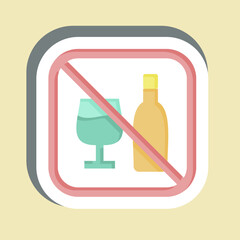 Sticker No Alcohol. related to Public symbol. design editable