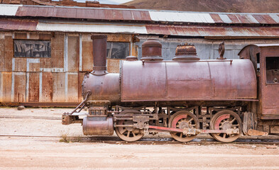 Naklejka premium the haunting beauty of Pulacayo's abandoned trains