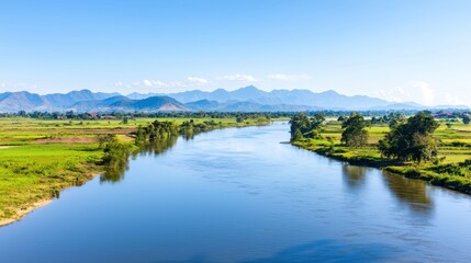 Obraz premium Serene River Landscape
