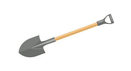Shovel isolated on white background. Vector cartoon flat illustration of gardening tool. Spade icon