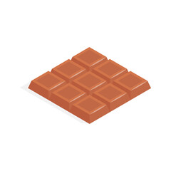 Visually appealing isometric icon of a standard chocolate bar.