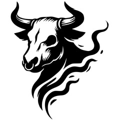 Bull ghost portrait silhouette