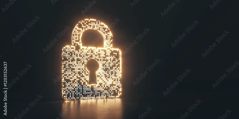 Aufkleber digital lock on dark background representing online security and data protection through innovative 