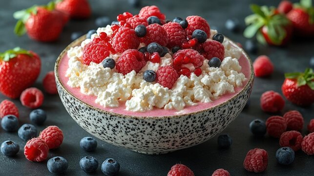 Delicious Cottage Cheese Parfait with Summer Berries
