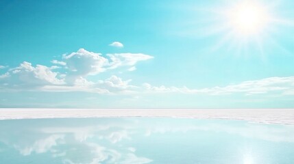 Obraz premium Bright Sunny Day over Salt Flat