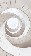 Fototapeta premium Elegant Spiral Staircase Soft Light Architecture Design. AI Generated