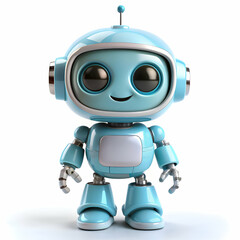 Adorable Blue Robot. A Digital 3D Character