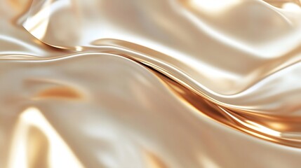 Obraz premium Golden Silk Fabric Draped in Soft Waves