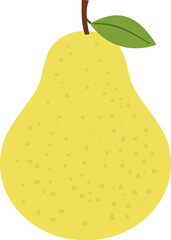 Pear clipart.
Whole fresh pear fruit flat icon vector isolated.
Transparent background.