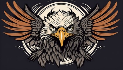 Fototapeta premium Iconic Eagle Tattoo Flash in American Traditional Style: A Celebration of Strength, Freedom, and Classic Tattoo Artistry