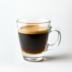 Naklejka premium Hot coffee in a minimalist glass cup