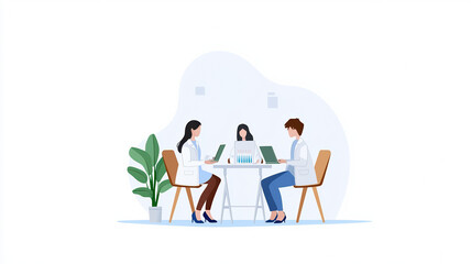 Obraz premium Research team collaborating on scientific analysis with test tubes