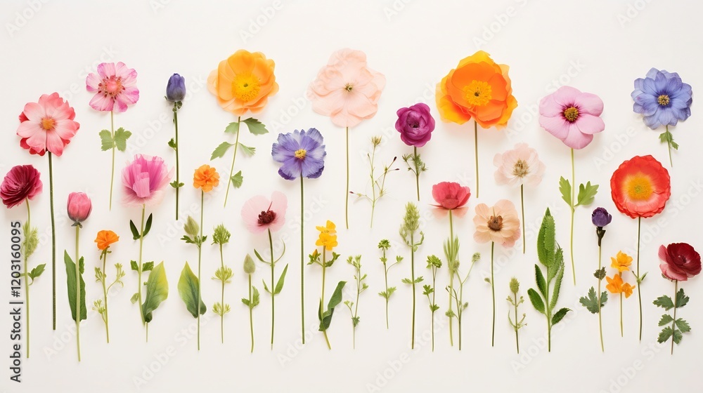Poster a stunning display of twelve unique and vibrant flowers each with its own distinct color and petal a