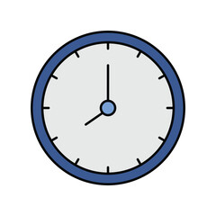 clock lineal color line icon with white background vector stock illustration