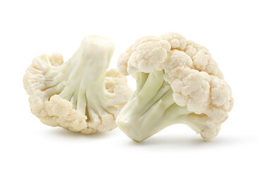 Fresh cauliflower isolated on white background. Clipping path.