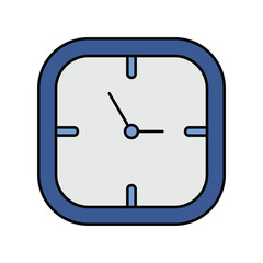 clock lineal color line icon with white background vector stock illustration