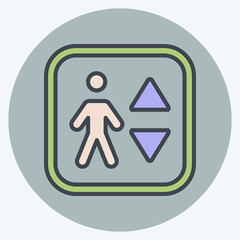 Icon Elevator. related to Public symbol. color mate style. design editable