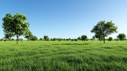 Obraz premium Tranquil Green Meadow Landscape