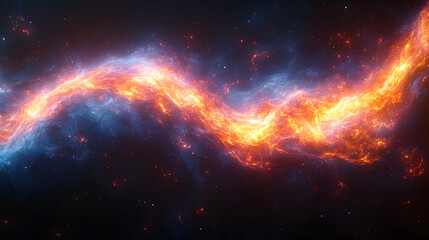 Fototapeta premium Cosmic Nebula with Fiery Energy and Celestial Glow