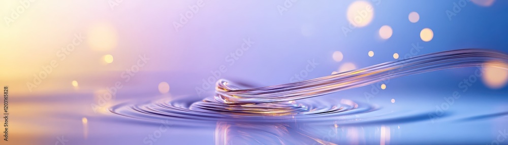 Poster mesmerizing macro, a single water droplet in sharp focus against blurred background