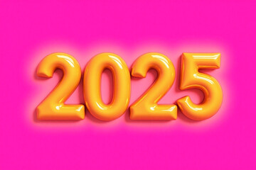 bold colorful and playful design with 2025 in orange yellow gradient