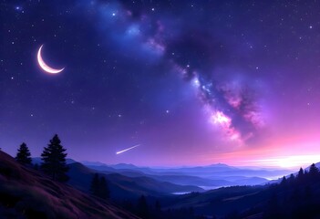 The style is candid image photography with natural textures and highly realistic light, editorial, A breathtaking view of the night sky filled with countless stars of varying brightness