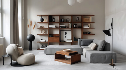 modern living room with fireplace