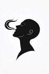 Human head silhouette with smoke	