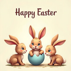 Fototapeta premium easter card with bunny