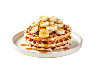 Delicious banana waffles home kitchen food photography cozy setting close-up comforting breakfast treat