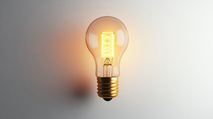 A glowing vintage light bulb illuminating a soft background, symbolizing warmth and creativity