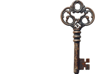 Obraz premium Intricate antique key showcasing vintage design and ornate details in a unique shape