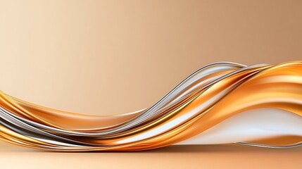 Obraz premium Abstract Gold and Silver Liquid Waves Flowing Background